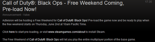 Call of Duty: Black Ops - Бесплатные выходные